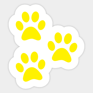 Yellow Paws Sticker